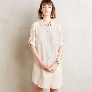 Cloth & Stone Beige Button Front Pockets Tunic
